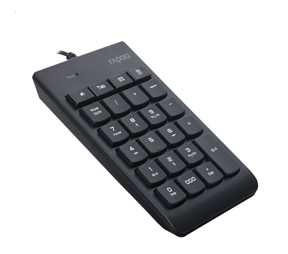 RAPOO K10 Wired Numeric NumberPad Keyboard -  Spill Resistant Design, Laser Carv