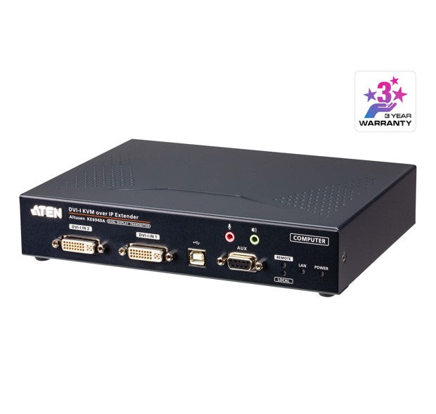 Aten DVI Dual Display KVM over IP Transmitter With SFP Fibre Optic network Connection