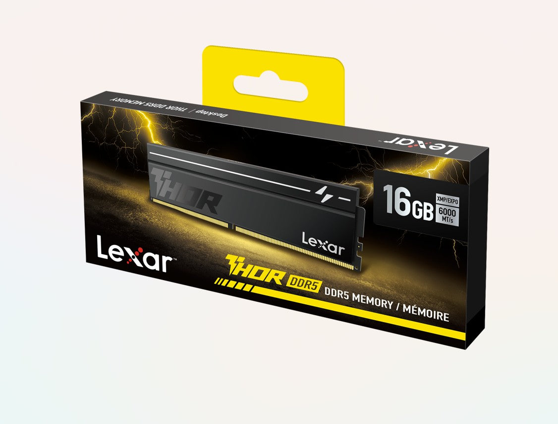 Lexar LD5U16G60C400V-RGS DDR5 UDIMM 16GB 6000 MT/s 1.4V CL40 THOR G2 OC HEATSINK BLACK RGB INTEL XMP 3.0 & AMD EXPO