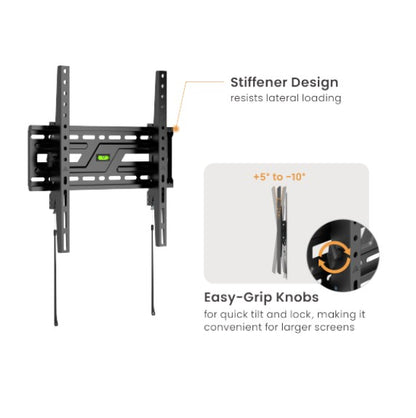 Brateck KL38-44T Large-Screen Compact Tilt TV Wall Mount Fit Screen Size: 32'-75' Up to  75kg, Fit Curved TV, 50x438x425mm (LS)