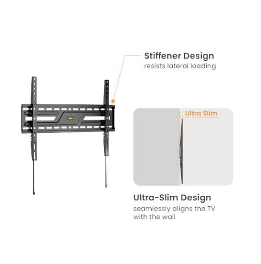 Brateck KL38-46F Large-Screen Medium Fixed TV Wall Mount Fit Screen Size: 37'-86' Up to  75kg, Fit Curved TV, 24x638x425mm (LS)