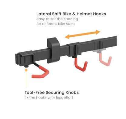 Brateck LBM09-02 CATCH-ALL WALL MOUNTED BIKE RACK FOR 2 BIKES (Black) (LS)