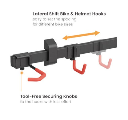 Brateck LBM09-03 CATCH-ALL WALL MOUNTED BIKE RACK FOR 3 BIKES (Black) (LS)
