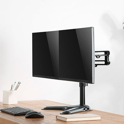 Brateck Dual Free Standing Monitor Premium Articulating Aluminum Monitor Stand Fit Most 17'-32' Monitors Up to 8kg per screen VESA 75x75/100x100