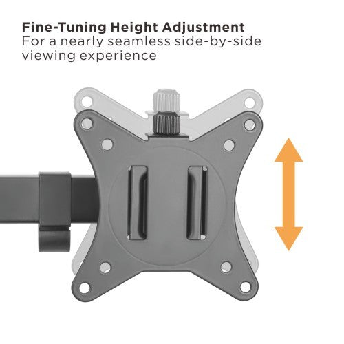 Brateck Dual-Monitor Steel Articulating Monitor Mount Fit Most 17'-32' Monitor Up to 20KG VESA 75x75,100x100(Black)(NEW)