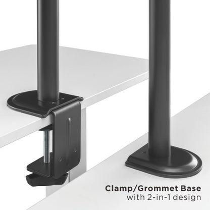 Brateck Dual-Monitor Steel Articulating Monitor Mount Fit Most 17'-32' Monitor Up to 20KG VESA 75x75,100x100(Black)(NEW)