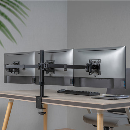 Brateck Triple-Monitor Steel Articulating Monitor Mount Fit Most 17'-27' Monitor Weight Capacity (per screen):7kg, VESA: 75x75,100x100(Black) ï¼ˆLSï¼‰