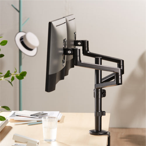 Brateck Premium Aluminum Articulating Monitor Mount Fit Most 17'-32' Monitor Up to 8KG VESA 75x75,100x100(Black) (LS)