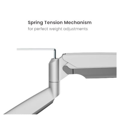 BrateckLDT82-C012UCE SINGLE SCREEN HEAVY-DUTY MECHANICAL SPRING MONITOR ARM WITH USB PORTS For most 17'~45' Monitors, Matte Silver (LS)