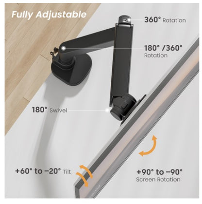 Brateck LDT87-C012-B TITAN HEAVY-DUTY GAS SPRING MONITOR ARM BLACK, Fit Screen Size: 24'-57' Up to 27 KG (LS)