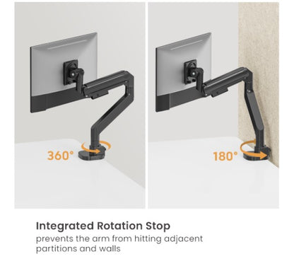 Brateck LDT87-C012-B TITAN HEAVY-DUTY GAS SPRING MONITOR ARM BLACK, Fit Screen Size: 24'-57' Up to 27 KG (LS)