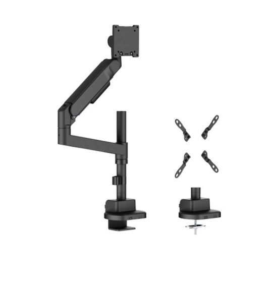 Brateck LDT92-C012P-B Future-Proof Heavy-Duty Pole-Mounted Gas Spring Monitor Arm, Fit Screen Size: 24'-57' Up to 27 KG (LS)