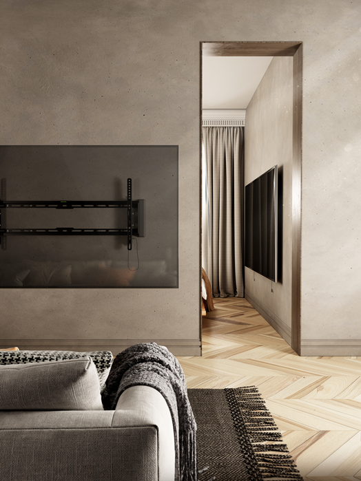 BrateckUltra-Slim and Heavy-Duty TV Wall Mount For 43'-90' up to 75KG, VESA 200x200,300x200,400x200,300x300,400x300,400x400,600x400,800x400 Black (LS)