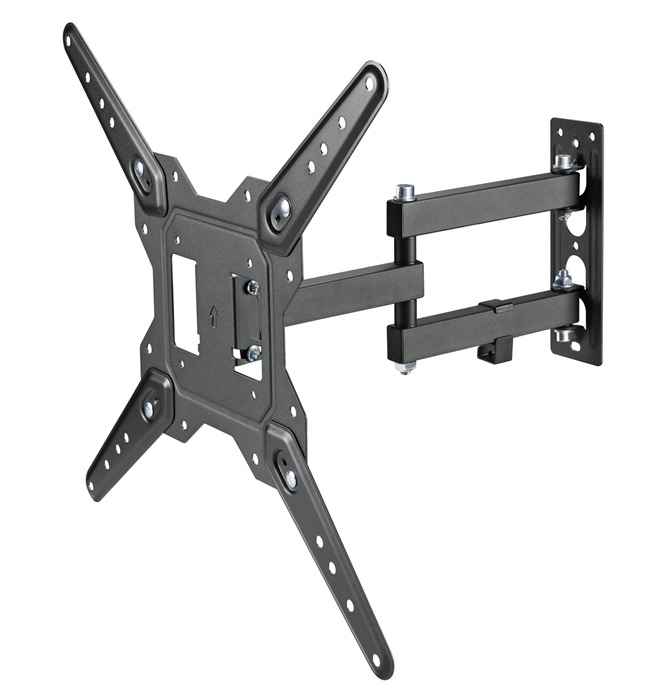Brateck LPA68-443 Economical Full-Motion TV Wall Mount, Fit Screen Size: 23'-55' Up to 30 KG, Fine Texture Black,382x430x430mm (new)