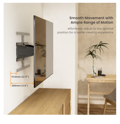 Brateck LPA79-464 ULTRA-SLIM FULL-MOTION TV WALL MOUNT For most 43'-90' TVs (Black) 250x632x432mm (LS)