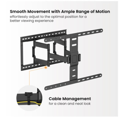 Brateck LPA83-466 MODERN ULTRA-SLIM FULL-MOTION TV WALL MOUNT For most 43'-90' TVs, Weight Capacity:	60kg, 420x509x632mm (LS)