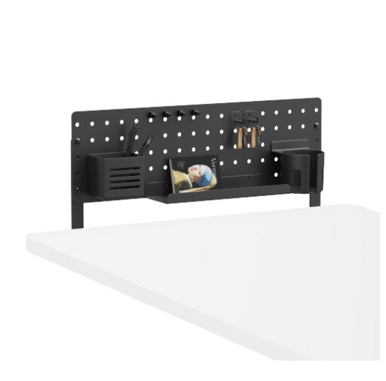 Brateck PB-007-01-B DESK PEGBOARD ORGANIZER WITH STORAGE KITS  (BLACK)  600x100x240mm (LS)