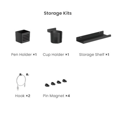 Brateck PB-007-01-B DESK PEGBOARD ORGANIZER WITH STORAGE KITS  (BLACK)  600x100x240mm (LS)
