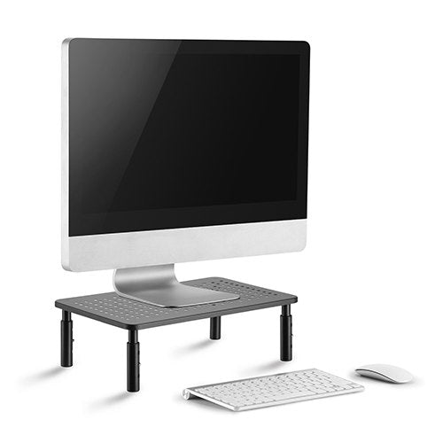 Brateck Height Adjustable Steel Monitor/Laptop Stand (370x235x120mm) Fit Screen Size 13'-32' Weight CapacityUp to 20kg- Black