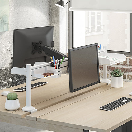 Brateck Slatwall Gas Spring Monitor Arm, Effortless Monitor Height Adjustment with Gas Spring, for 13'-27' Screen, Up to 6.5kg/Screen (LS)