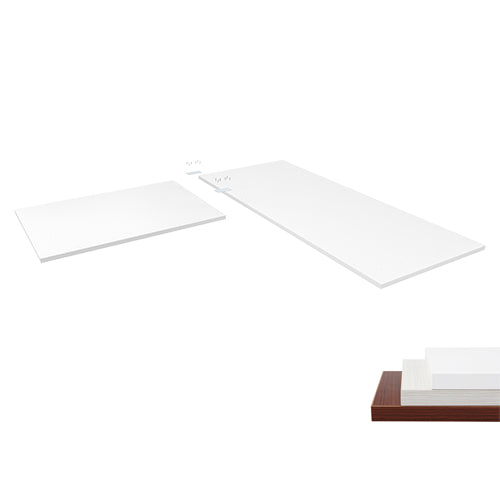 Brateck L-Shape(90Â°) Particle Board Desk Board White, 1800x750x25mm, Recommended desk frame: MABT-M06-33R-B (LS)