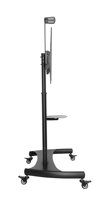 Brateck Large Screen Telescopic Height-Adjustable Steel TV Cart with Crank Handle Fit 60'-100' Up to 100kg- Matte Black ï¼ˆLSï¼‰