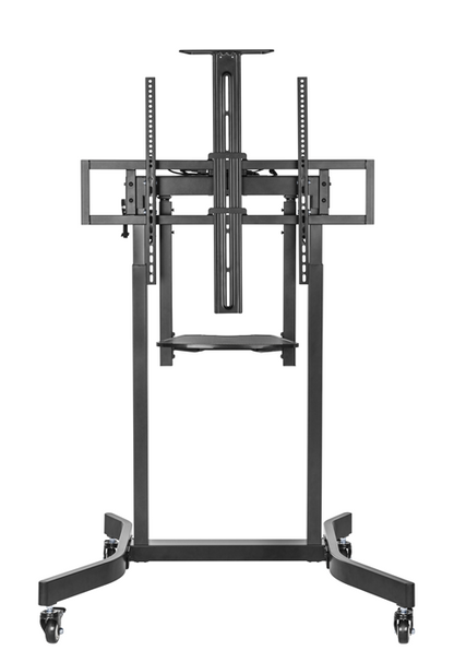 Brateck Deluxe Motorized Large TV Cart with Tilt, Equipment Shelf and Camera Mount Fit 55'-100' Up to 120kg- Matte Black