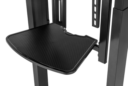 Brateck Deluxe Motorized Large TV Cart with Tilt, Equipment Shelf and Camera Mount Fit 55'-100' Up to 120kg- Matte Black