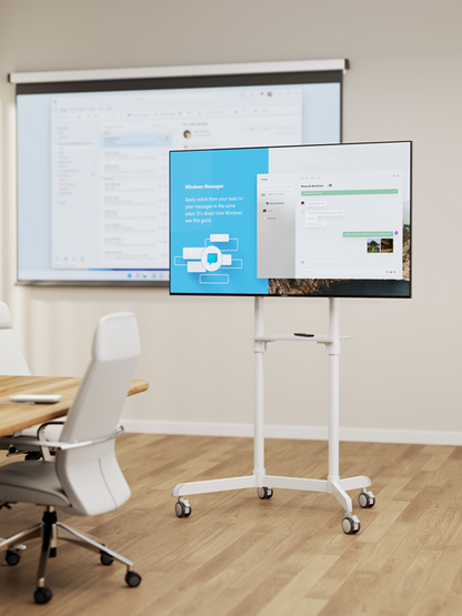 Brateck Rotating Mobile Stand for Interactive Display Fit 37'-70'  Up to 70kg- VESA: 200x200,400x200,300x300,600x200,350x350,400x400,600x400 Whiteï¼ˆLS)