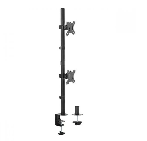 mbeatÂ® activiva Dual-Screen Articulating Vertical Monitor Arm  is designed for ultimate workspace efficiency and ergonomic comfort