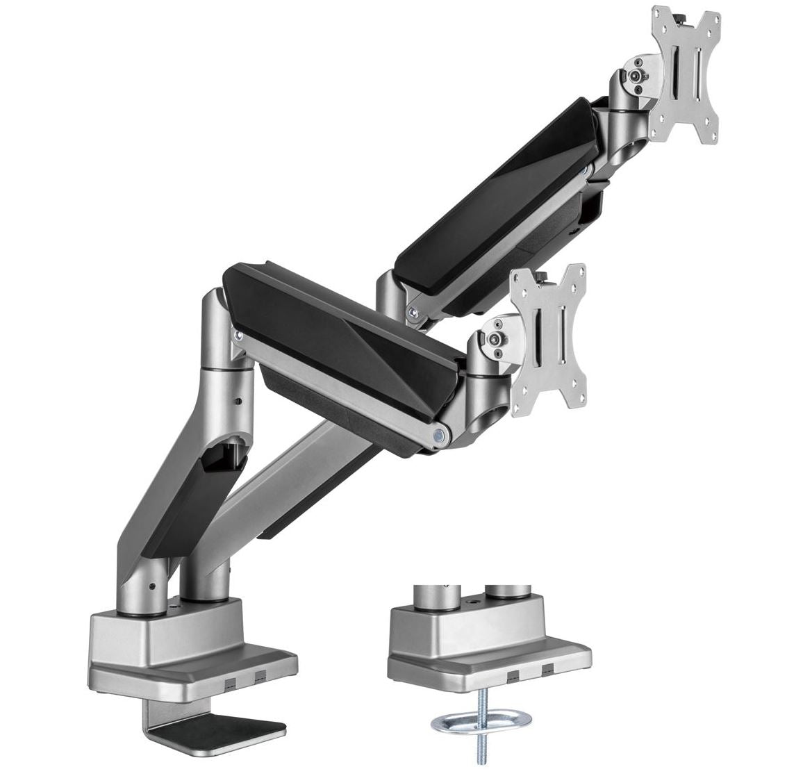 mbeat® activiva Heavy Duty Dual Monitor Screen Gas Spring Monitor Arm Support:For monitors 17'-35’’, each up to15kg.  Integrated 180° Rotation (LS)