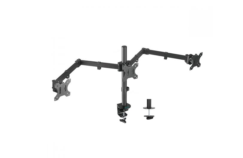 mbeatÂ® activiva Triple-Screen Articulating Monitor Arm Ideal for a seamless triple monitor setup (13'-27'), it offers flexible positioning