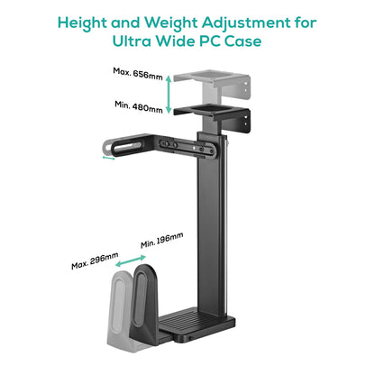 mbeatÂ® activiva Ultra-Wide Adjustable Wall & Under-Desk PC Mount ACA-MNT-CPU01K Heavy-duty weight capacity up to 20kg