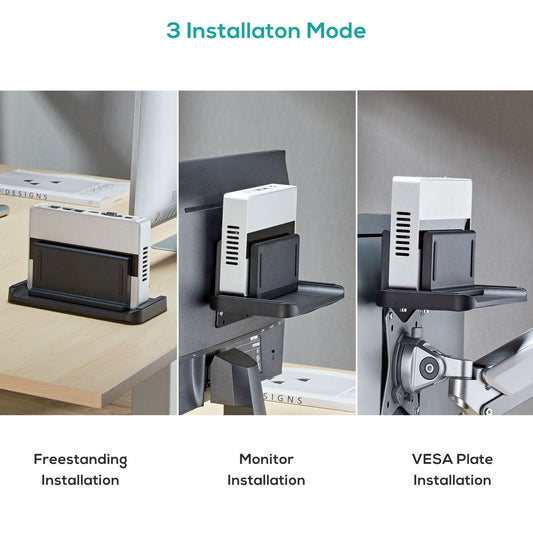 mbeatÂ® activiva Multifunctional Thin Client / NUC / Mini-PC Mount Stand  support devices weighing up to 3KG  Versatile Installation Adjustable Width