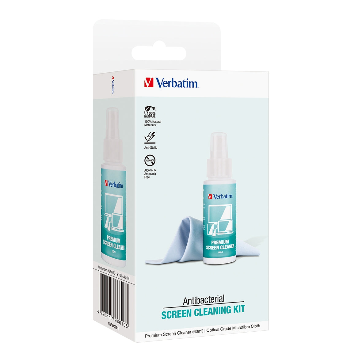 Verbatim Premium Screen  Cleaning Kit - 60ml. Laptop, Phone, Tablet, Monitors, S