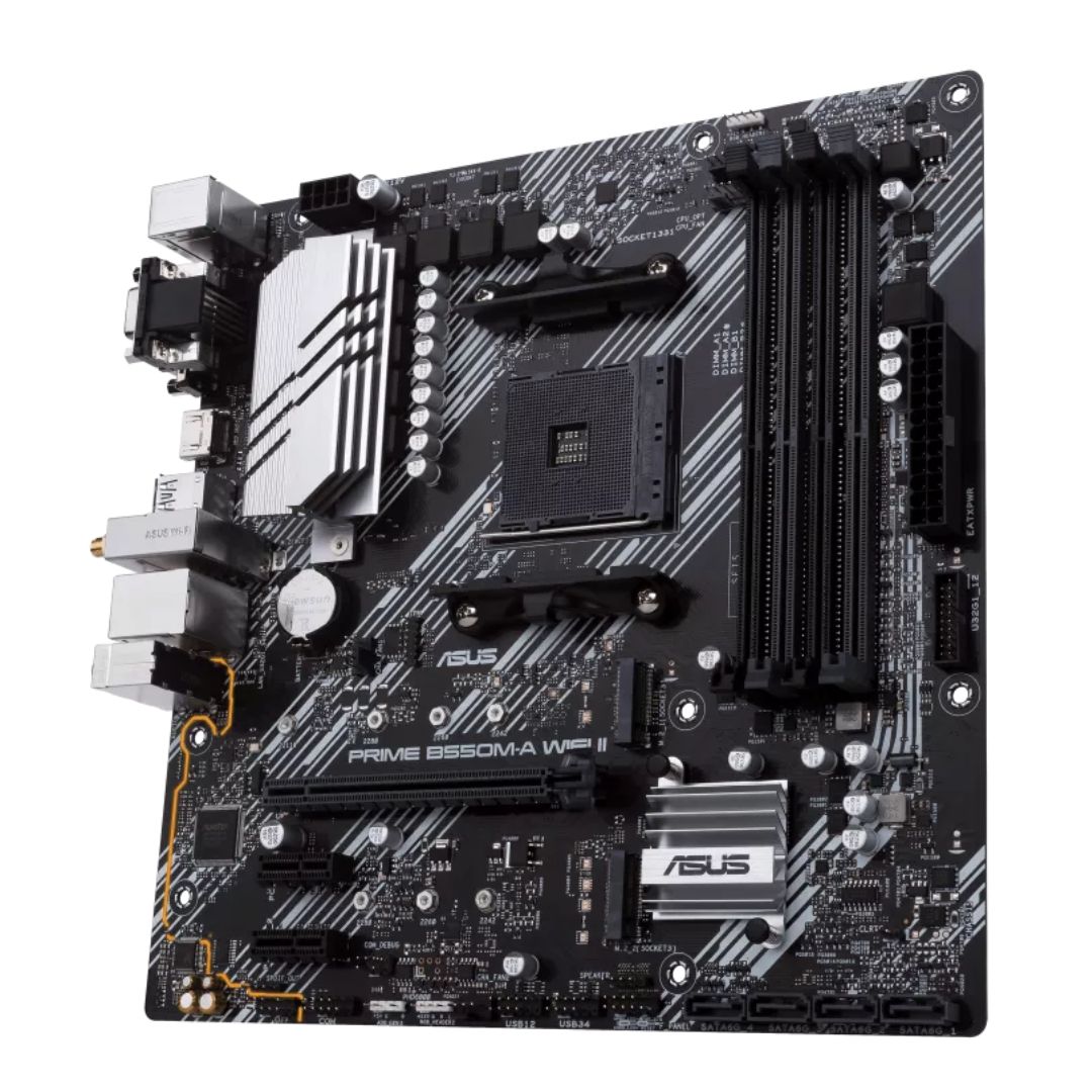 ASUS AMD B550M PRIME B550M-A WIFI II (Ryzen AM4) MicroATX Motherboard, Dual M.2,