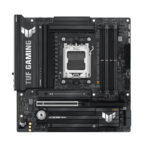 ASUS AMD TUF GAMING B850M-PLUS WIFI (AM5) Micro-ATX Motherboard, DDR5 192GB, 1x PCIe 5.0 x16 slot, 3 xM.2 slots, 4x SATA, Wi-Fi 6E, Realtek 2.5Gb