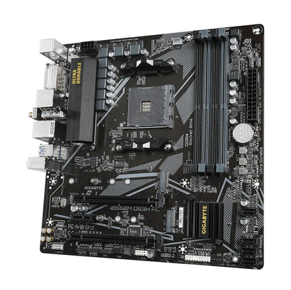 Gigabyte B550M DS3H AC AM4 Ryzen mATX Motherboard, 4x DDR4, 3x PCI-e, 2x M.2, 4x