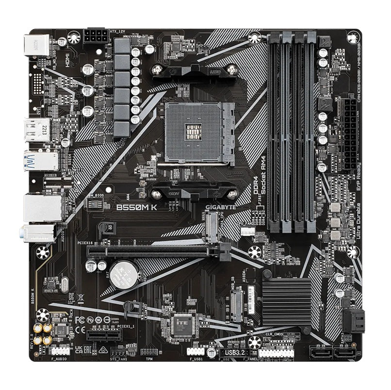 Gigabyte B550MK AMD AM4 M-ATX Motherboard 4x DDR4~128GB,1x PCIe x16, 1 x PCIe x1
