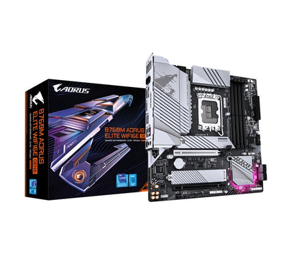 Gigabyte B760M AORUS ELITE WIFI6E GE Intel LGA 1700 mATX Motherboard, 4x DDR5 ~2