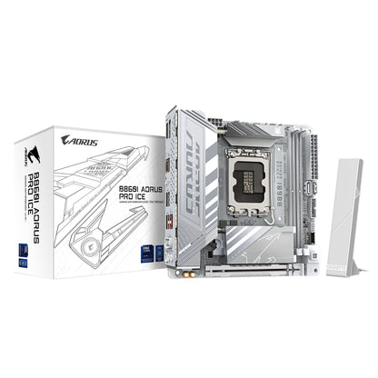 Gigabyte M/B B860I AORUS PRO ICE 1.0, Intel ® B860, 4 x DDR5 up to 128 GB, 1x H