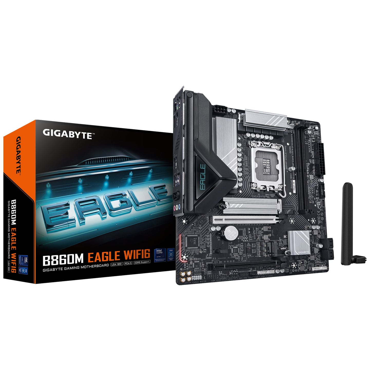 Gigabyte M/B B860M EAGLE WIFI6 1.0, Intel Â® B860, 2 x DDR5 up to 128 GB, 1x HDMI, 2 x PCI Express x16, 2 x M.2, 4 x SATA, 5x USB 3.2