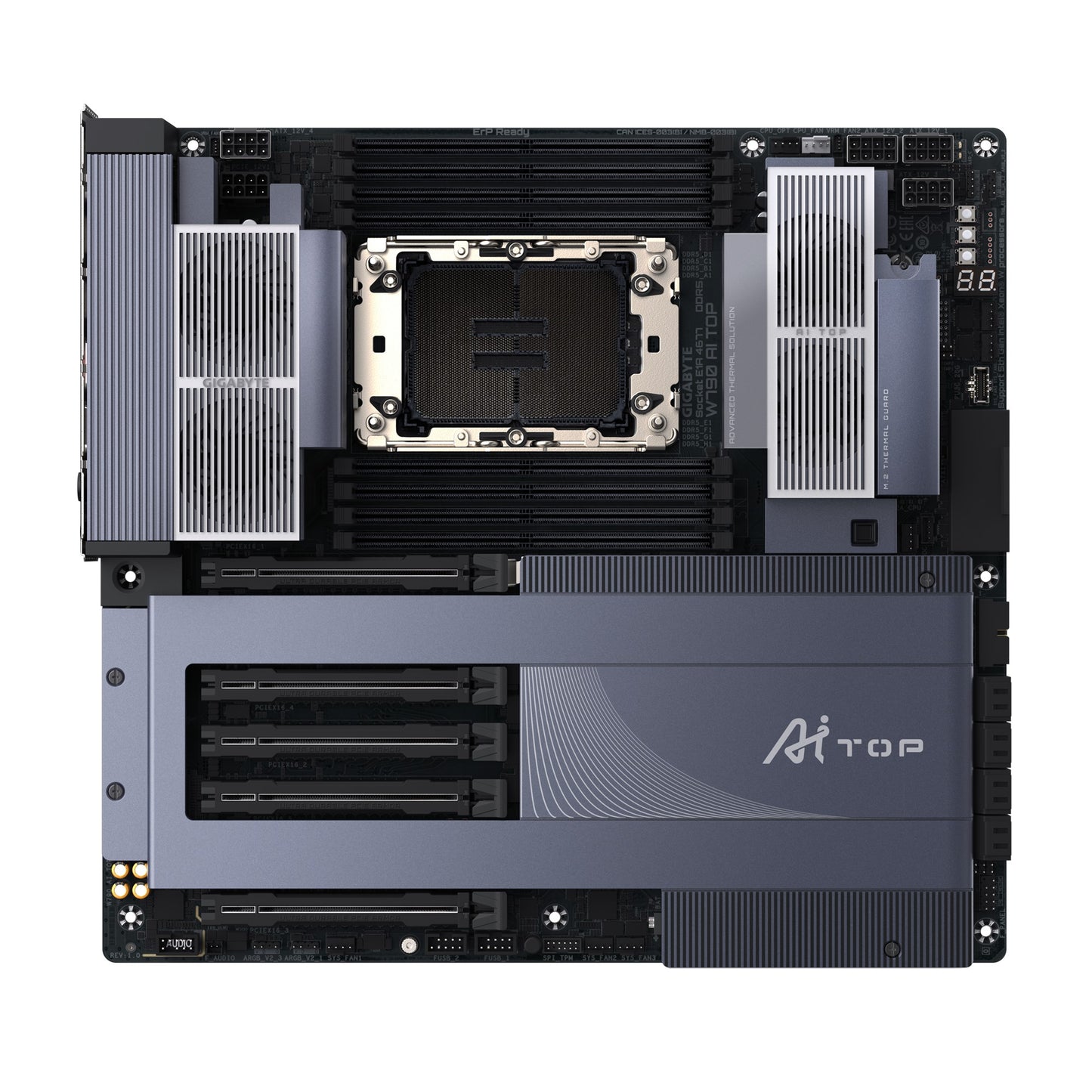 Gigabyte W790 AI TOP Motherboard, Intel® W790,  5 x PCI Express x16 slots, 6x M
