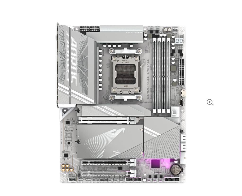 Gigabyte X870 AORUS ELITE WF7 ICE AMD AM5 ATX Motherboard 4x DDR5~256GB,3x PCIe