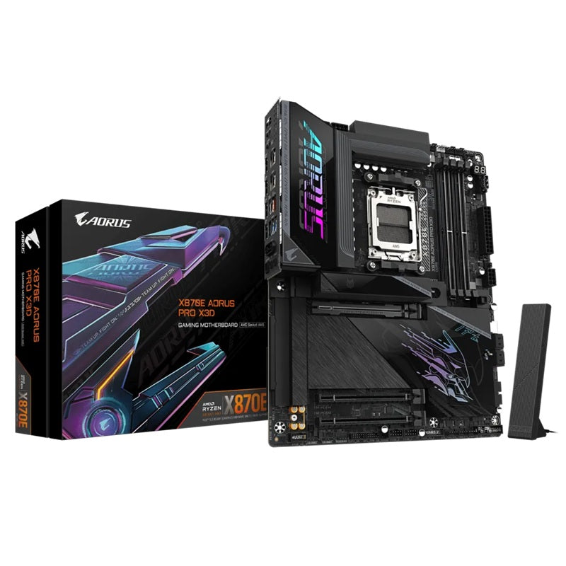 Gigabyte X870E AORUS PRO X3D AM5 DDR5 256GB USB4 Wi-Fi7 BT5.4 5GbE PCIe5 M.2 PCIe5/4 HDMI ALC1220 ATX 30.5×24.4cm
