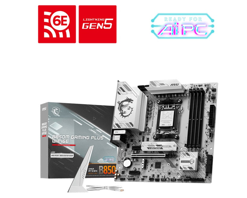 MSI B850M GAMING PLUS WIFI 6E, AMD Ryzen, 4x DDR5 256GB, 1x HDMI, 1x PCI-E x16 slot, 2x M.2, 4x SATA 6G, 4x USB 2.0, Wi-Fi 6E, Bluetooth 5.3