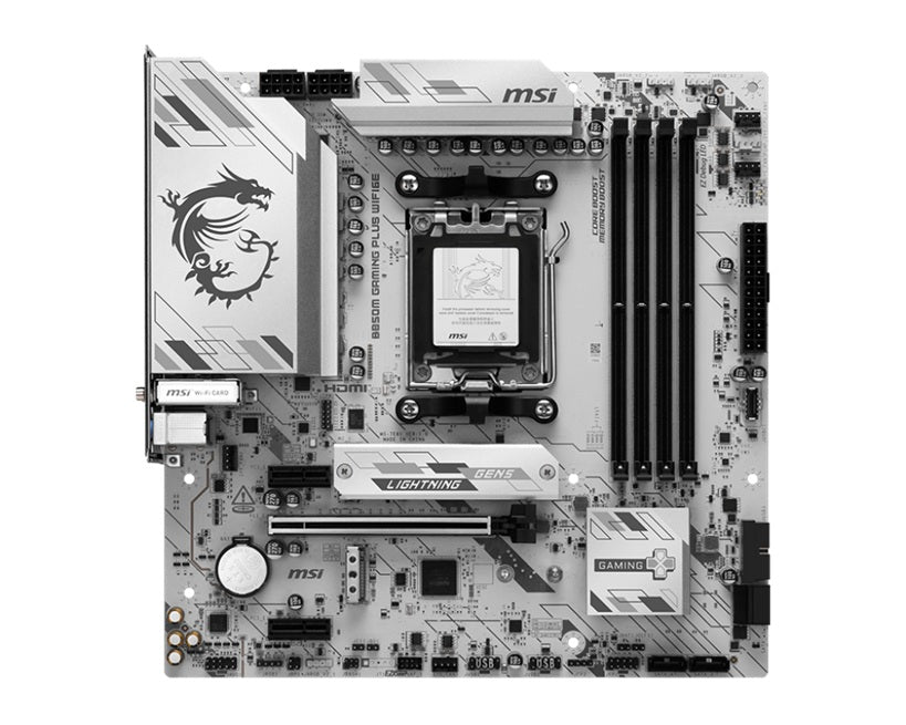 MSI B850M GAMING PLUS WIFI 6E, AMD Ryzen, 4x DDR5 256GB, 1x HDMI, 1x PCI-E x16 slot, 2x M.2, 4x SATA 6G, 4x USB 2.0, Wi-Fi 6E, Bluetooth 5.3