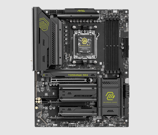 MSI MAG B850 TOMAHAWK MAX WIFI, AMD B850. 4x DDR5 256GB, 1x HDMI, 3x PCI-E x16 slot, 4x M.2, 8x USB 2.0, Wi-Fi 7