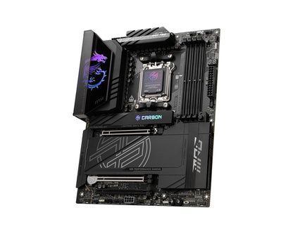 MSI MPG X870E CARBON WIFI, AMD AM5 ATX Motherboard 4x DDR5~256GB, 3x PCIe x16, 4x M.2, 9x USB 3.2, 4x USB-C