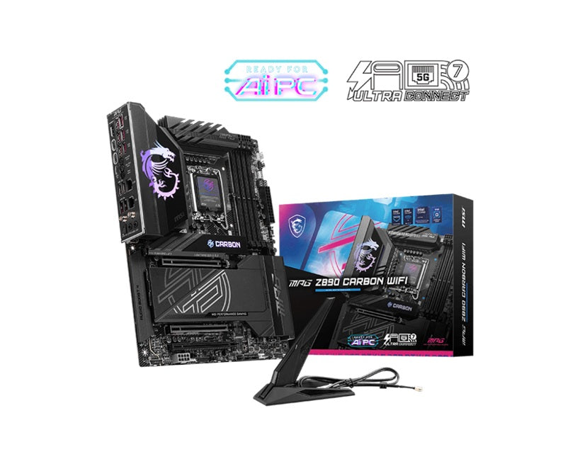 MSI MPG Z890 CARBON WIFI INTEL Z890  Motherboard, 4x DDR5 256GB, 3x PCI-E x 16, 5x M.2, 4x SATA 6G, 10x USB 3, 3x USB-C